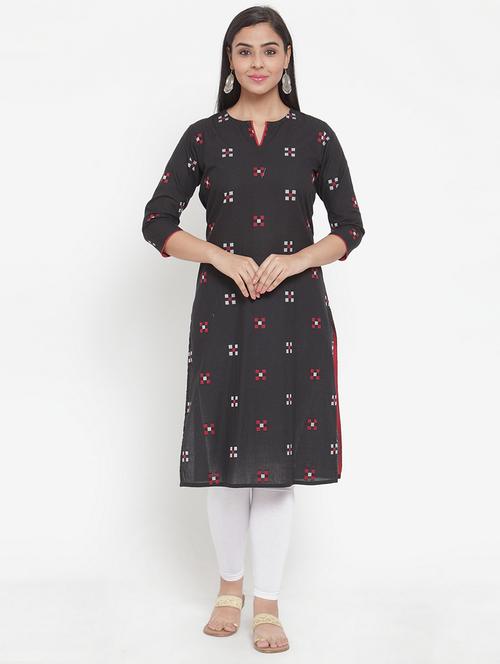 geometrical straight kurta - 17473662 - Very Small Image - 1