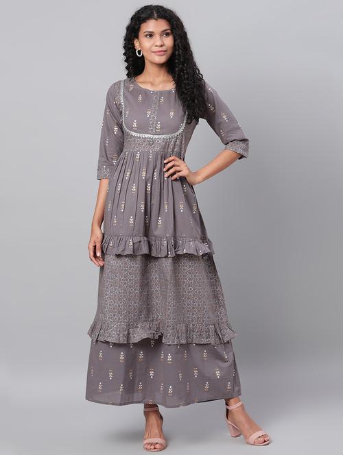 printed layered dress - 17474315 - Very Small Image - 1
