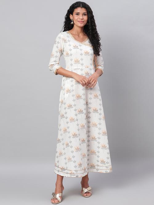 overlap neck floral dress - 17474321 - Very Small Image - 1