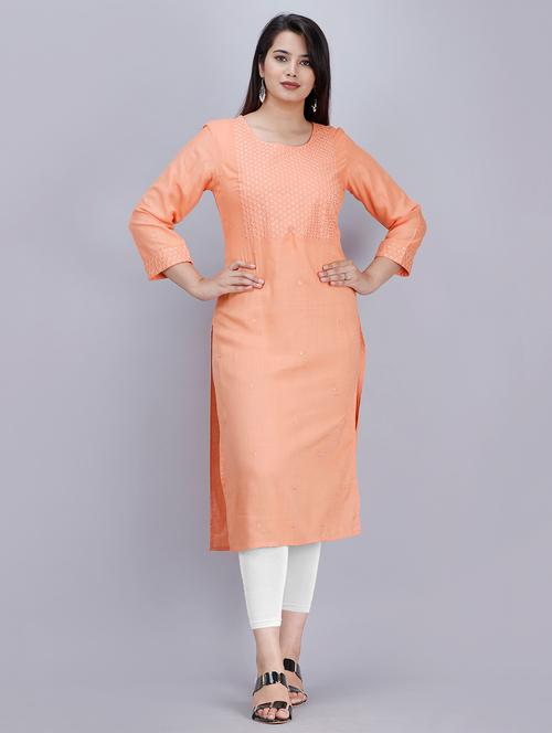 embroidered straight kurta - 17474362 - Very Small Image - 1