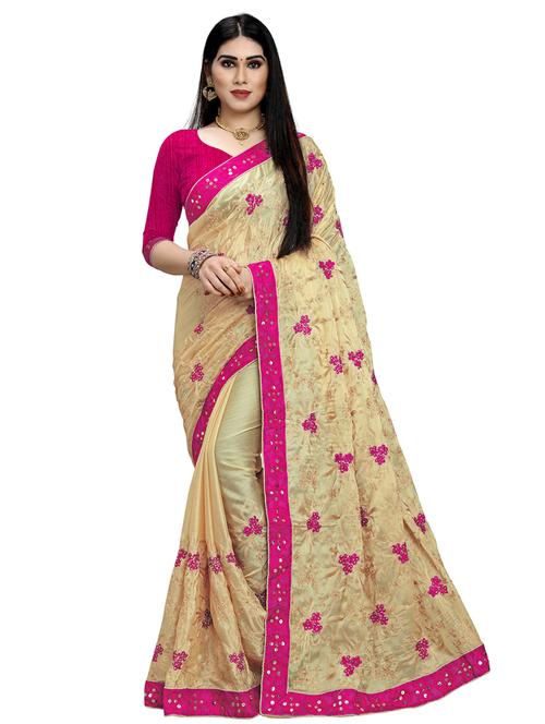 embroidered woven saree with blouse - 17474371 - Very Small Image - 1