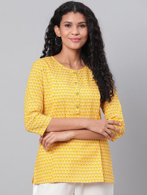round neck printed top - 17474377 - Very Small Image - 1