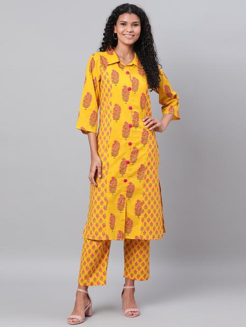 floral kurta palazzo set - 17474404 - Very Small Image - 1