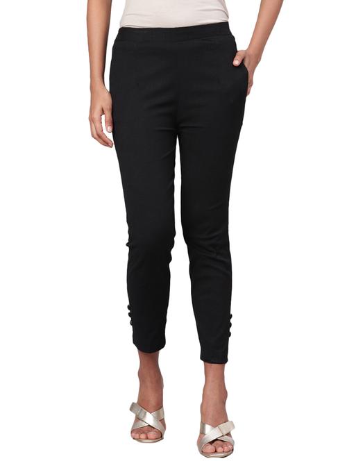 black rayon tapered pant - 17474456 - Very Small Image - 1