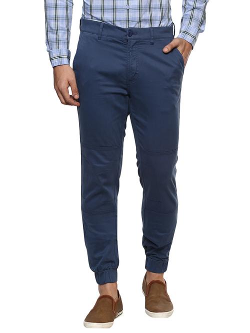 blue solid jogger - 17474747 - Very Small Image - 1