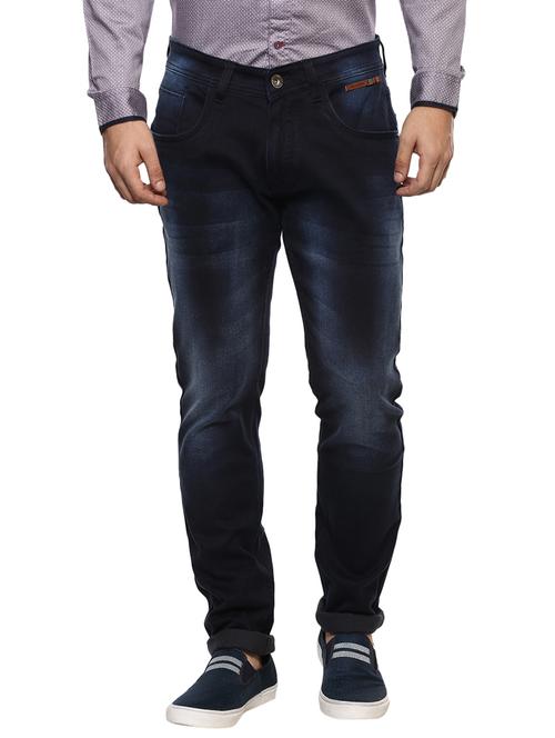 navy blue light washed denim jeans - 17474779 - Very Small Image - 1