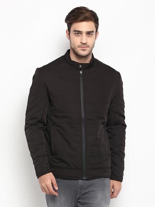 black solid casual jacket - 17474830 - Very Small Image - 1