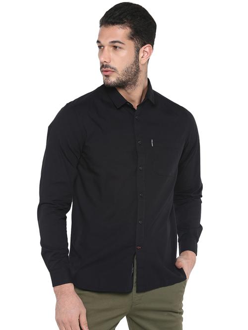 black solid casual shirt - 17474912 - Very Small Image - 1