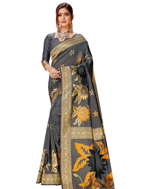 jacquard work woven saree with blouse - 17475033 - Very Small Image - 1