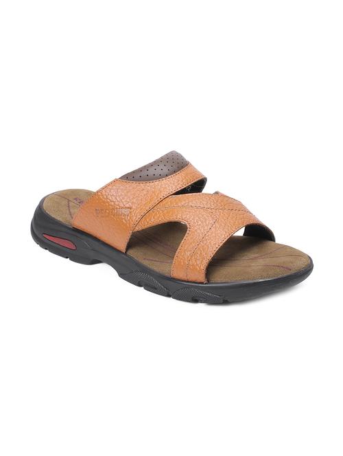 tan leather slip on slippers - 17475750 - Very Small Image - 1