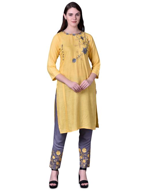 embroidered kurta pant set - 17476032 - Very Small Image - 1