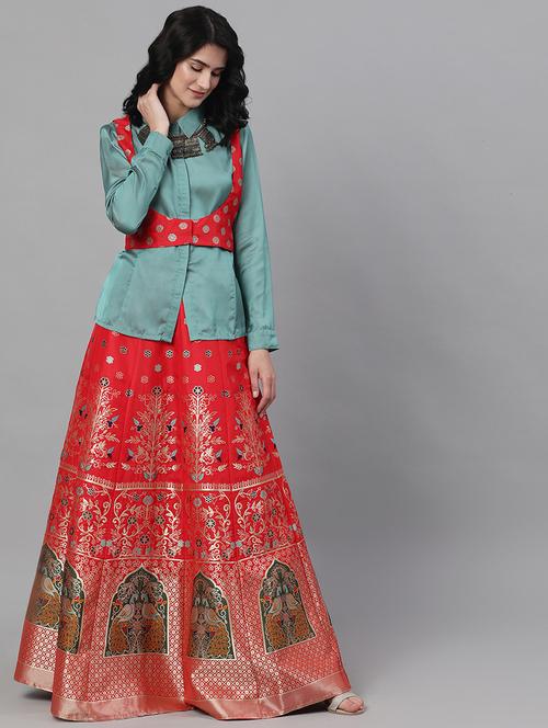 printed flared lehenga - 17476099 - Very Small Image - 1