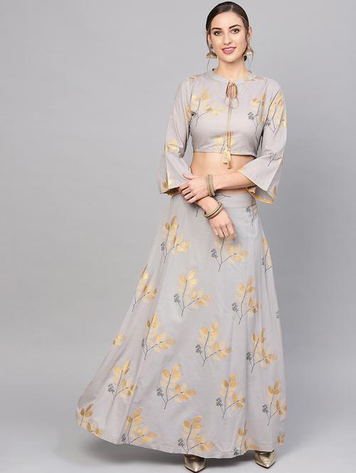 printed flared lehenga - 17476104 - Very Small Image - 1