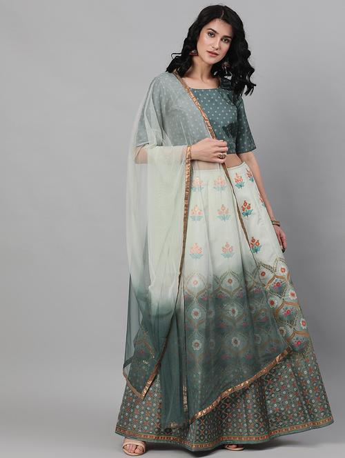 printed flared lehenga - 17476119 - Very Small Image - 1