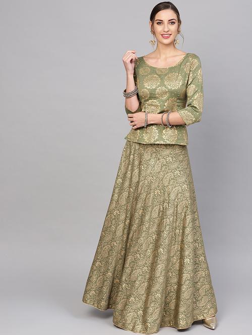 printed flared lehenga - 17476138 - Very Small Image - 1