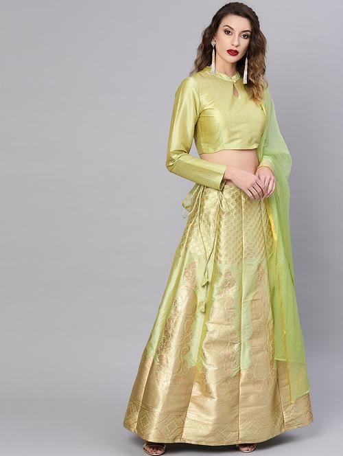 self design flared lehenga - 17476146 - Very Small Image - 1