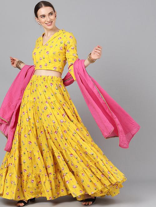 printed flared lehenga - 17476157 - Very Small Image - 1