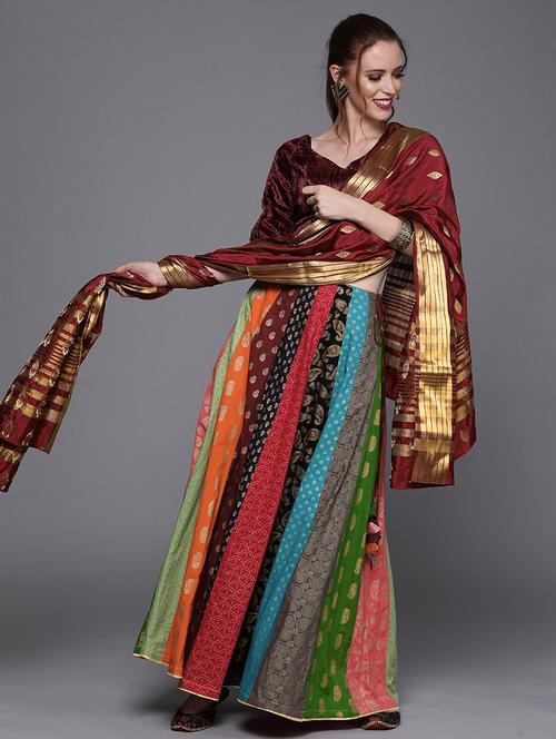 printed flared lehenga - 17476162 - Very Small Image - 1