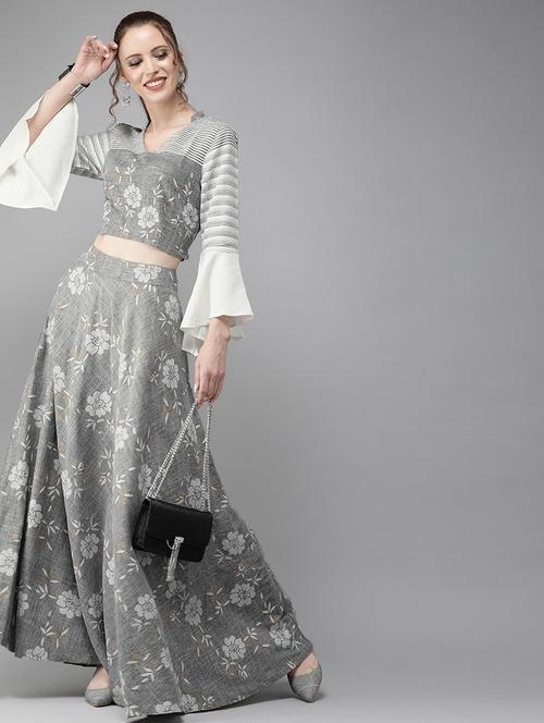 printed flared lehenga - 17476176 - Very Small Image - 1