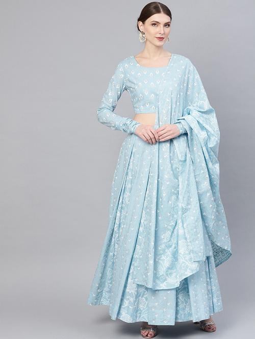 printed flared lehenga - 17476197 - Very Small Image - 1