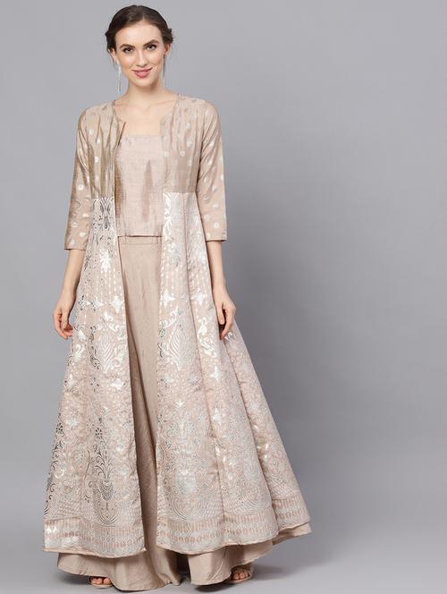 printed flared lehenga with jacket - 17476198 - Very Small Image - 1