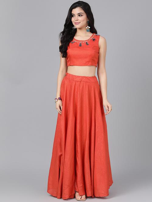 printed flared lehenga - 17476199 - Very Small Image - 1