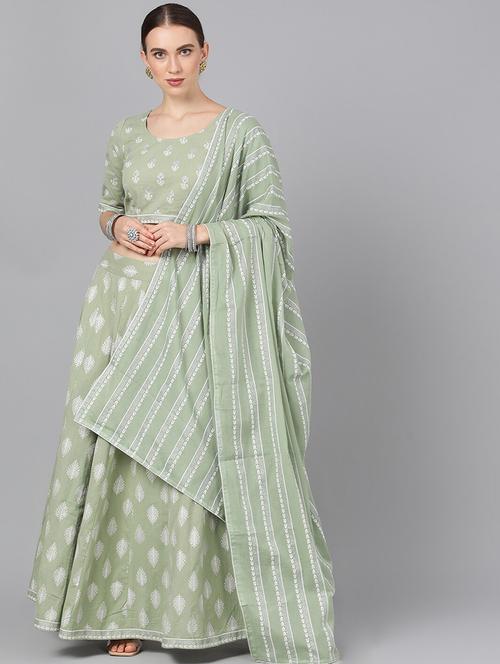 printed flared lehenga - 17476211 - Very Small Image - 1