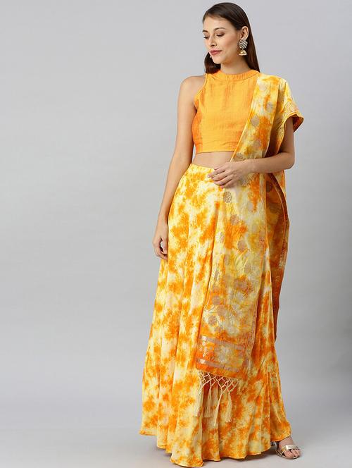 tie & dye flared lehenga - 17476274 - Very Small Image - 1