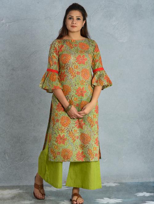 floral kurta palazzo set - 17476292 - Very Small Image - 1