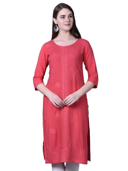 embroidered straight kurta - 17476789 - Very Small Image - 1