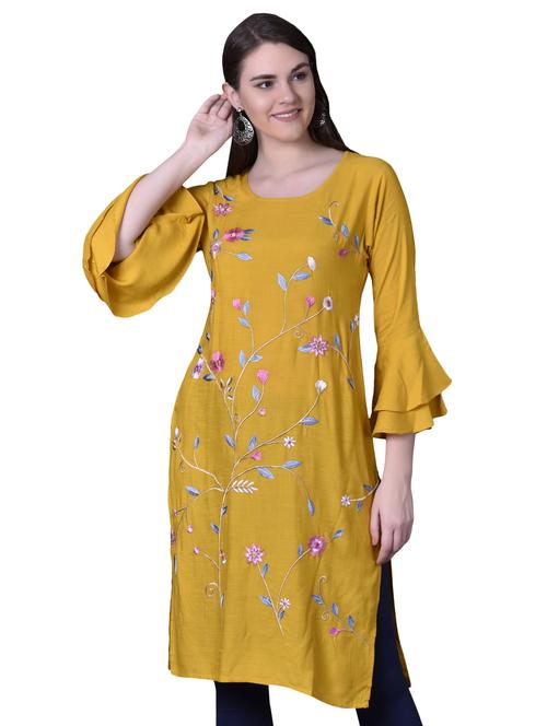embroidered straight kurta - 17476795 - Very Small Image - 1
