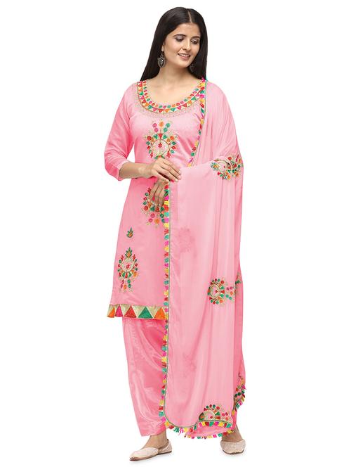 phulkari salwar suit unstitched suit - 17476840 - Very Small Image - 1