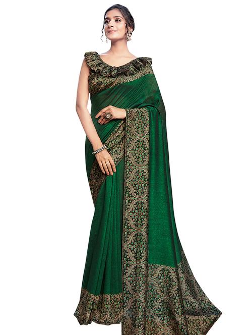 solid bordered saree - 17476919 - Very Small Image - 1