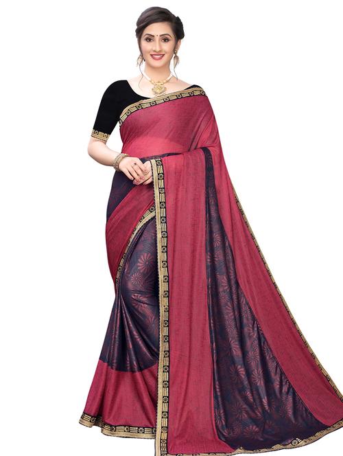 floral printed saree with blouse - 17477008 - Very Small Image - 1