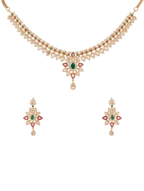 multi colored brass necklaces and earring - 17477077 - Very Small Image - 1
