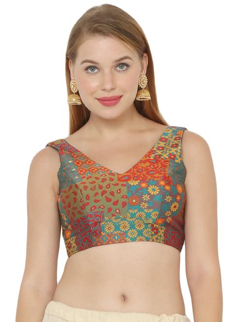 self design printed blouse - 17477392 - Very Small Image - 1