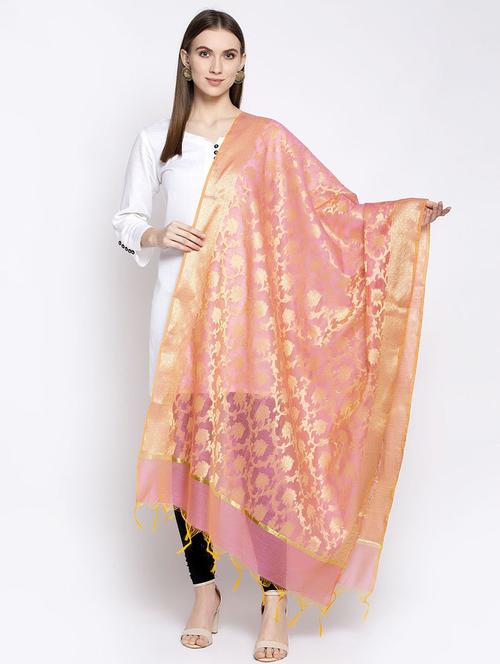 self design chanderi dupatta - 17477550 - Very Small Image - 1