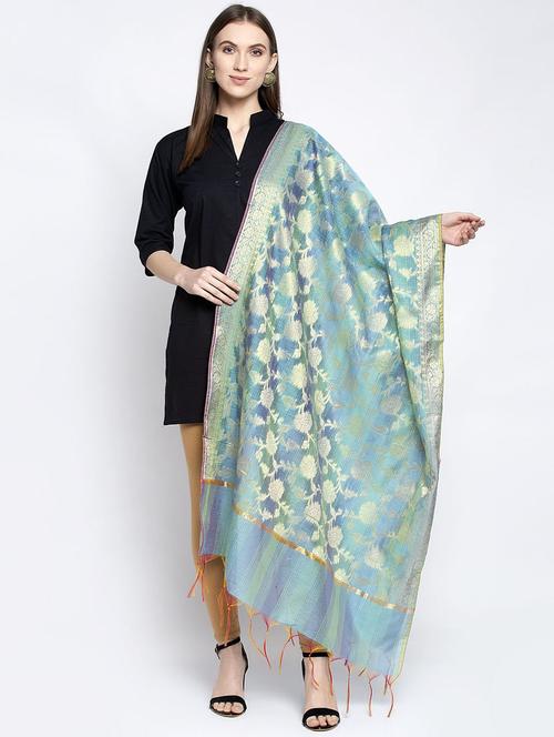 self design chanderi dupatta - 17477551 - Very Small Image - 1