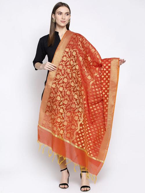 magenta chanderi dupatta - 17477553 - Very Small Image - 1