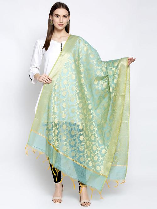 self design chanderi dupatta - 17477556 - Very Small Image - 1