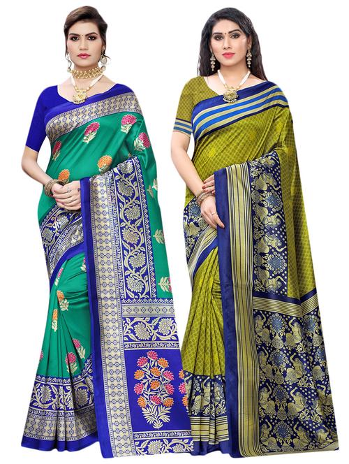 multi color 2 pcs saree with blouse - 17477654 - Very Small Image - 1