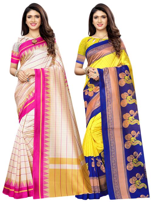multi color 2 pcs saree with blouse - 17477665 - Very Small Image - 1