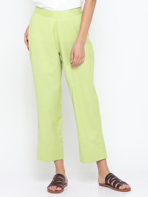women solid relaxed fit trouser - 17478369 - Very Small Image - 1