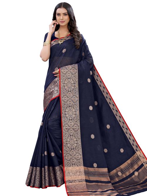 self design kanjivaram saree with blouse - 17478497 - Very Small Image - 1