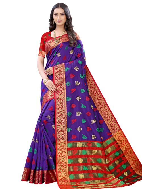 conversational banarasi saree with blouse - 17478510 - Very Small Image - 1