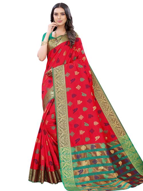 magenta banarasi saree with blouse - 17478513 - Very Small Image - 1