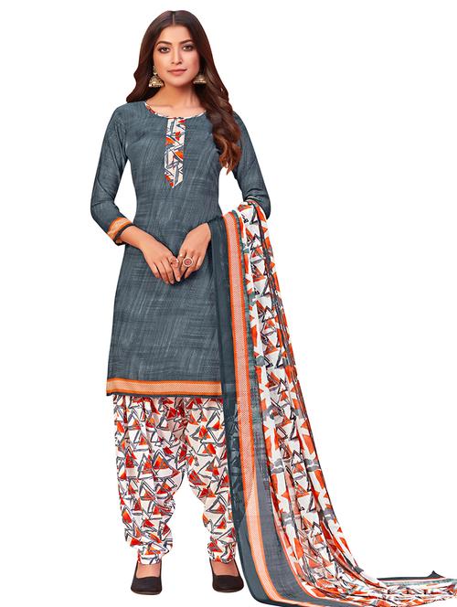 printed unstitched salwar suit - 17478543 - Very Small Image - 1