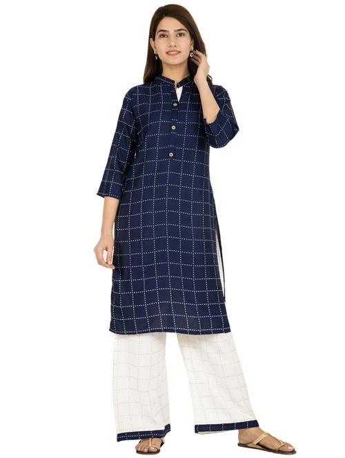 checkered kurta palazzo set - 17478633 - Very Small Image - 1