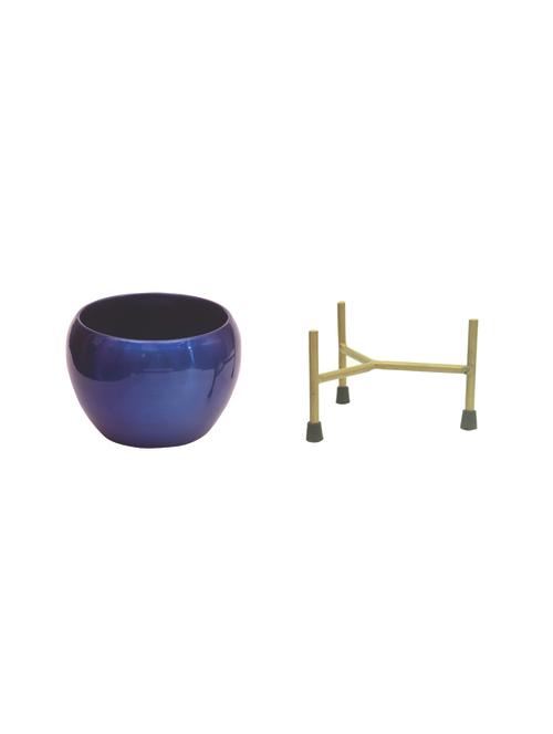 the blue bowls' table planter pots with stands in iron (11.2 cm, set of 1) - 17478830 - Very Small Image - 1