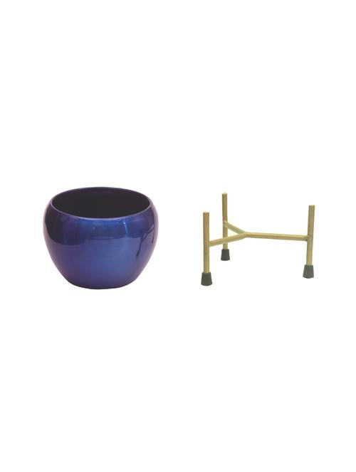the blue bowls' table planter pots with stands in iron (16 cm, set of 1) - 17478832 - Very Small Image - 1
